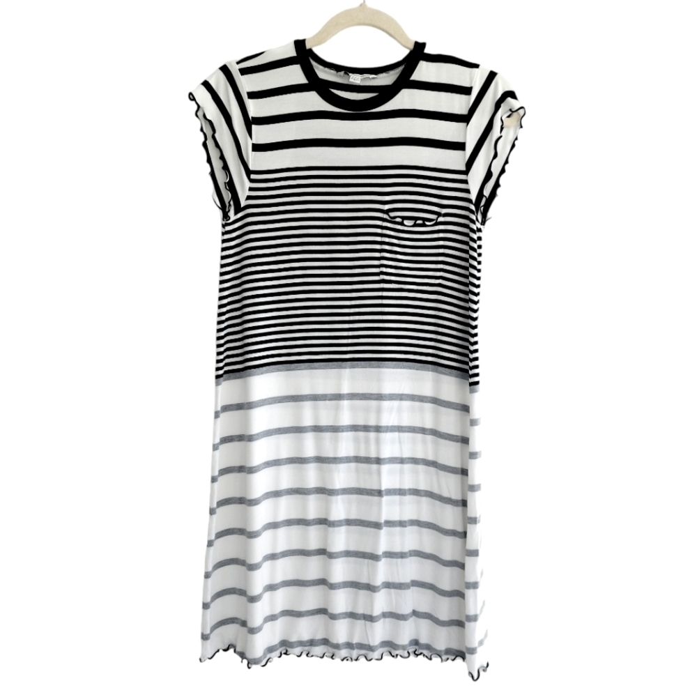 American Eagle Outfitters Black and White Striped Mini Dress
